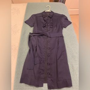 Banana Republic belted cotton dress with slip